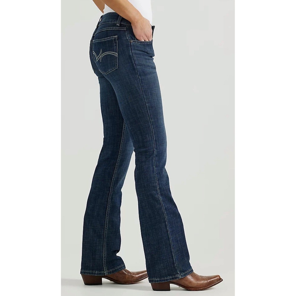 Wrangler Women's Bootcut‎ Jeans Mid Rise Classic Stretch Denim Blue Size 13x32